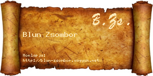 Blun Zsombor névjegykártya